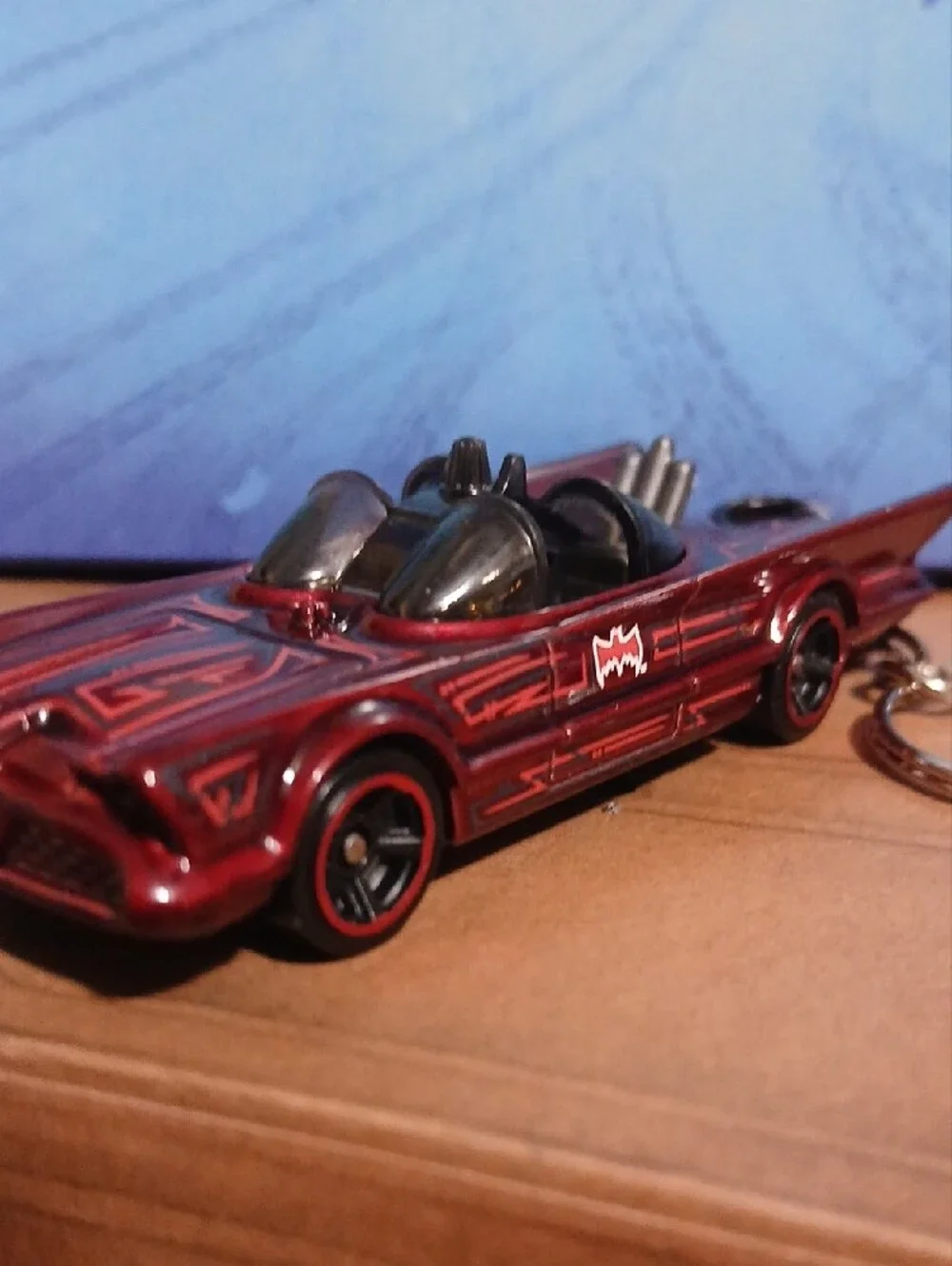 Hot Wheels TV Series Batmobile Keychain- Red
